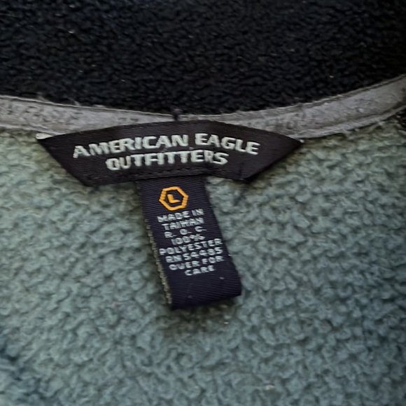 Vintage American eagle fleece pullover 1/4 zip cropped woman’s large - Picture 2 of 5